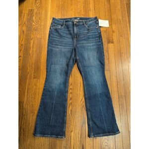 Old Navy Extra High-Rise Secret Smoothing Pockets Flare Stretch Jeans Dk Wash 16